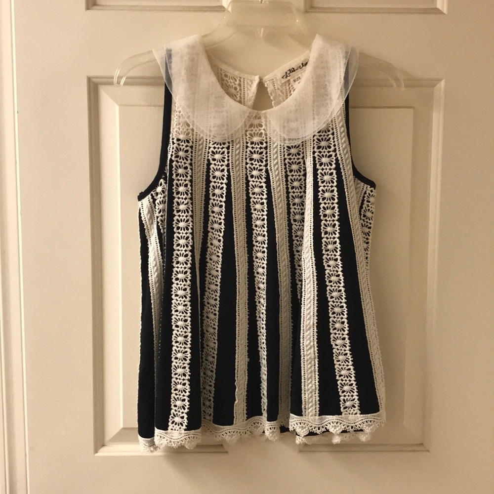 Sleeveless lace top from Anthropologie -Lili’s Closet